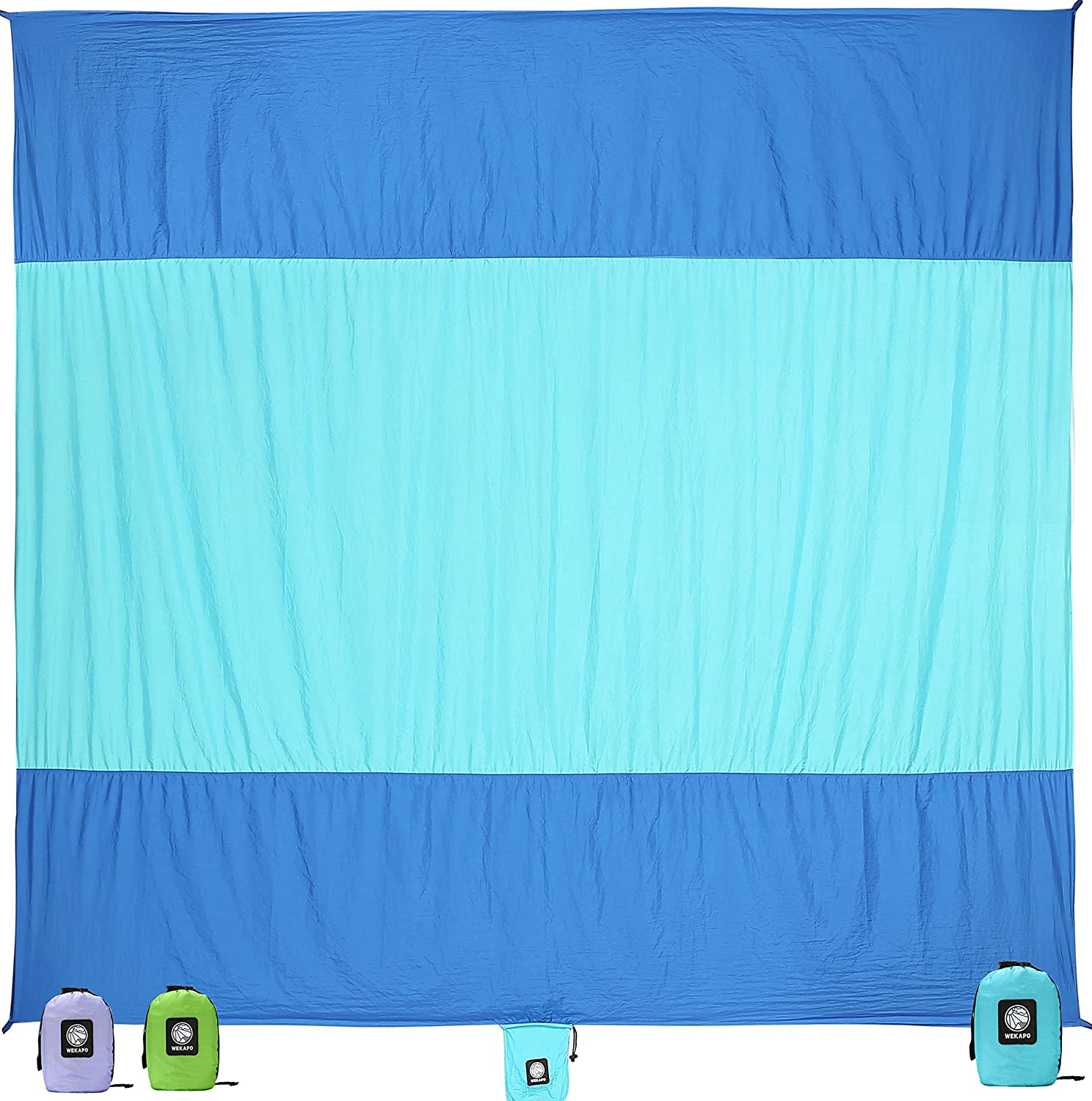 Wekapo Sand Free Beach Blanket, Extra Large Oversized 10'X 9' for 7 Adults Beach Mat